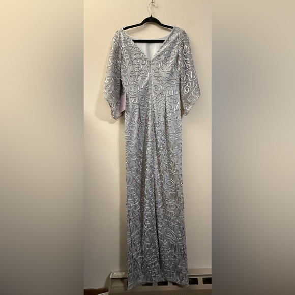 NWT JS Collections Camile Flutter‎ Sleeve Column Gown in Gray - 4 - Picture 9 of 16